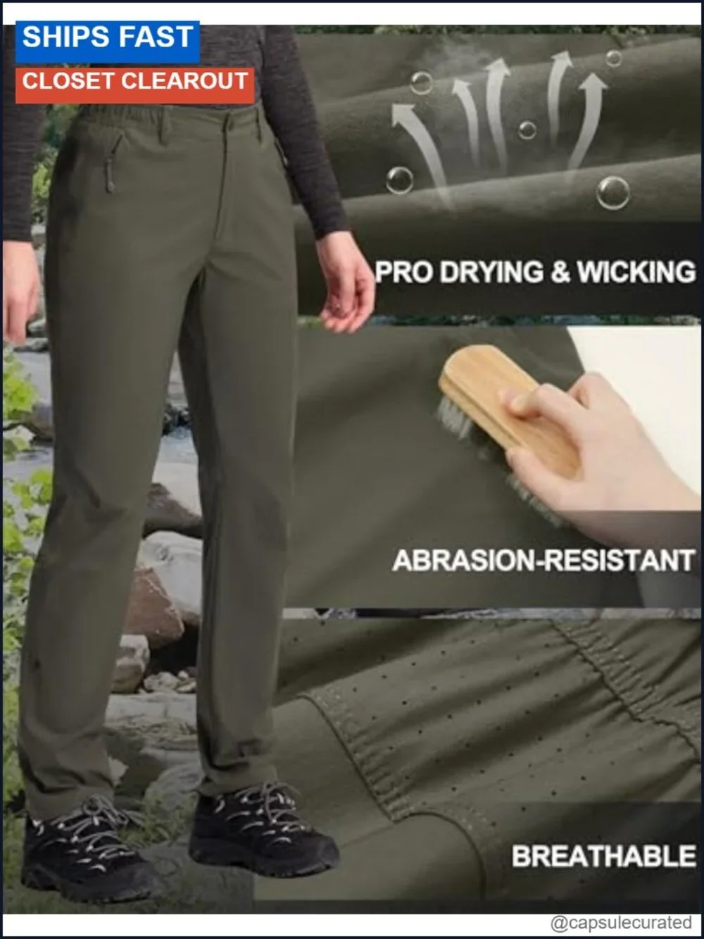 Women's Hiking Cargo Pants - Nylon Quick Dry Stretch